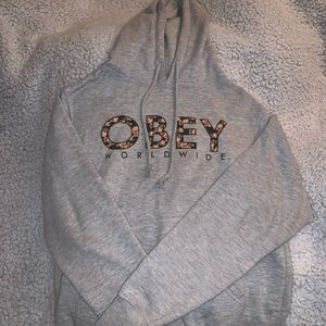 OBEY light grey floral hoodie